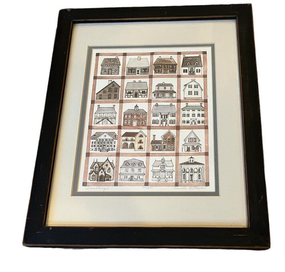 Sandra Peterson Art Dwellings Matted Framed Signed By Artist 322/600 Limited Ed